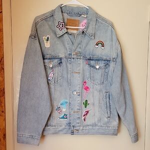 Levi's Light Blue Denim Jacket with Patches Final Price